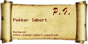 Pekker Imbert névjegykártya